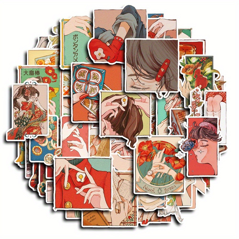 50Pcs 일본 전통 빈티지 스타일 스티커 헤이세이 시 - Lifestyle Of Japanese 리뷰 및 가격